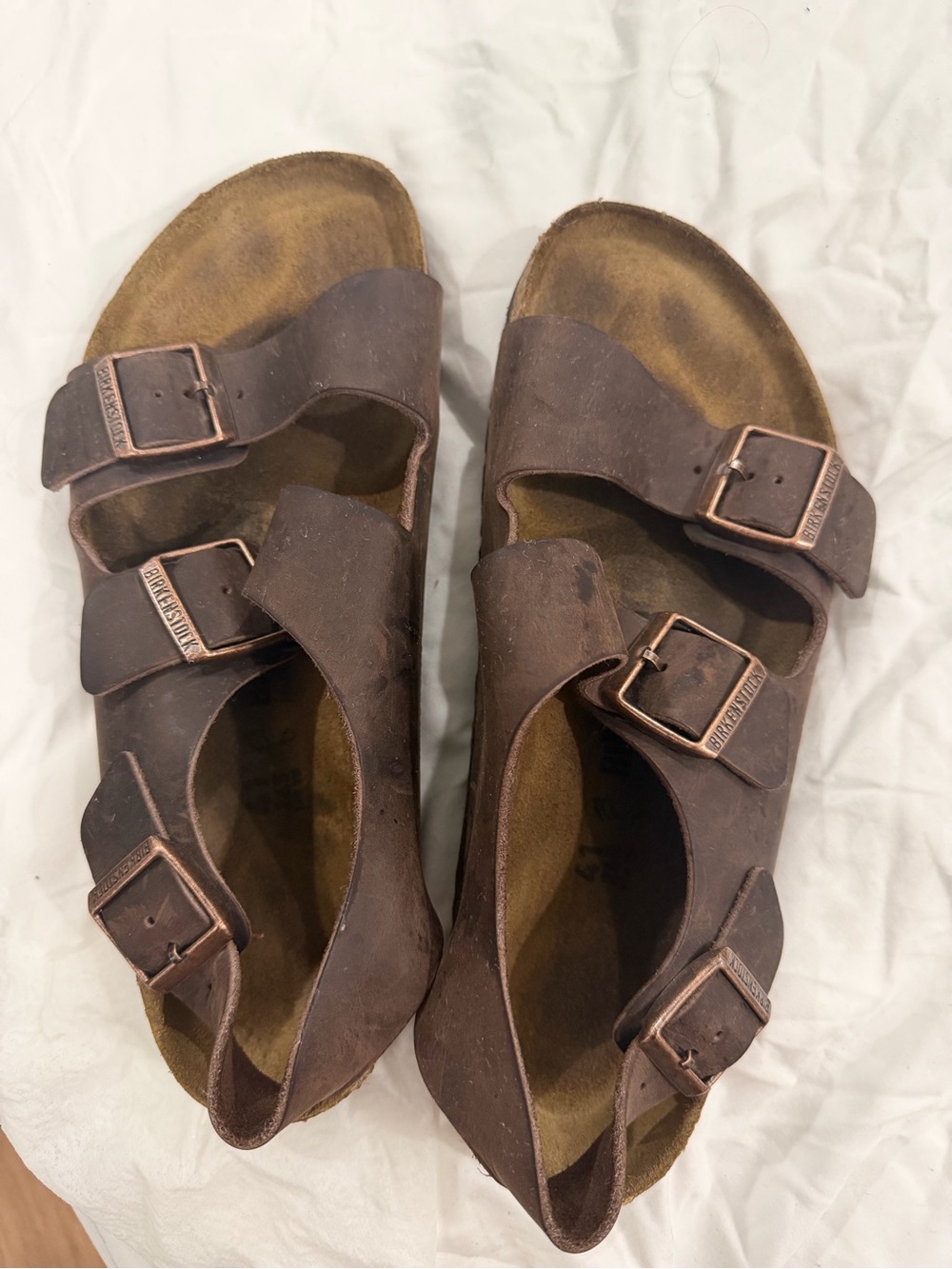 Birkenstock Brown Triple-Strap Women's Sandals with Buckles size 41/9.5